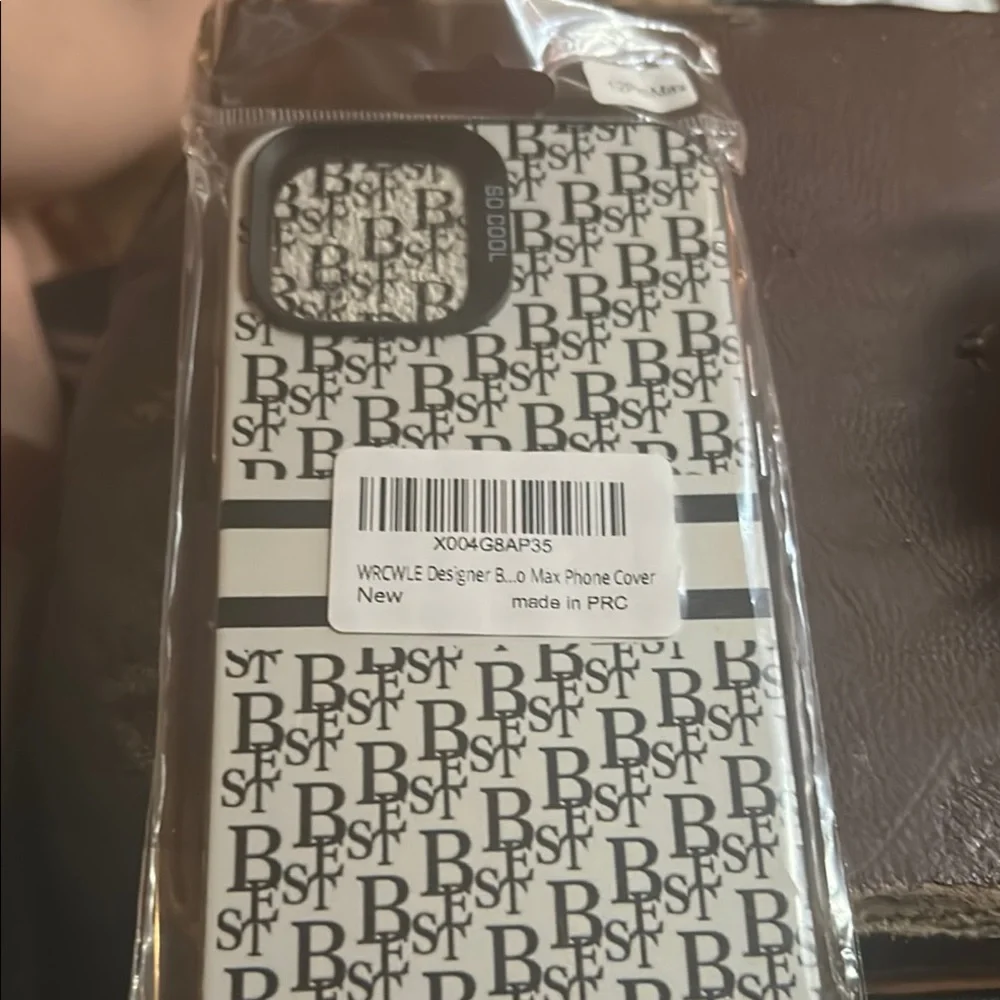 Black and White iphone Cover with Monogram Design